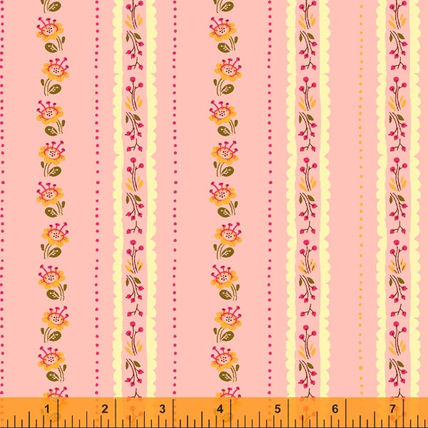 West Hill, Floral Stripe in Pink