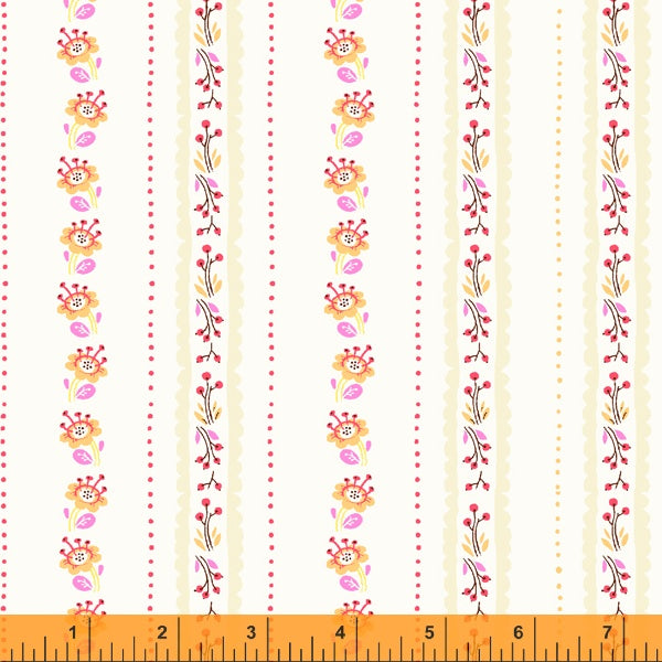 West Hill, Floral Stripe in Lilac