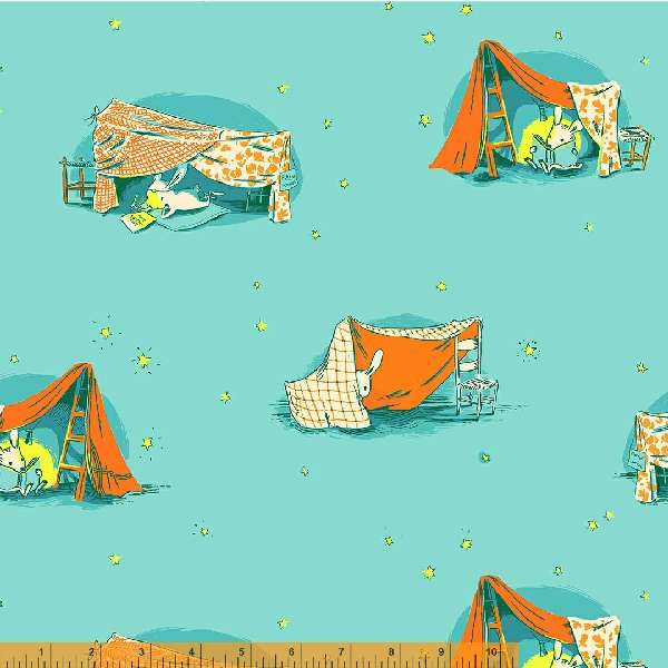 Lucky Rabbit, Quilt Tent in Turquoise