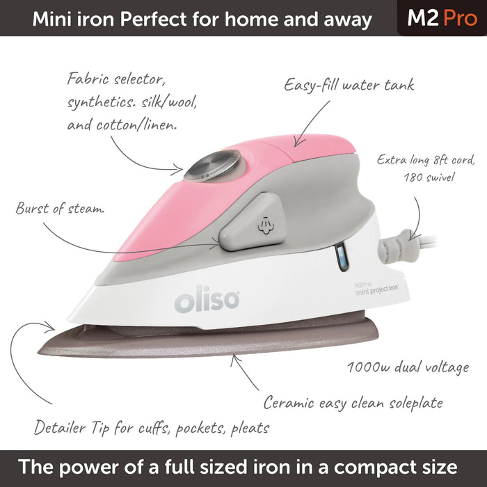 Oliso Mini Project Iron with trivet - Pink