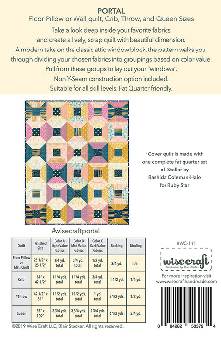Portal quilt pattern by Wisecraft