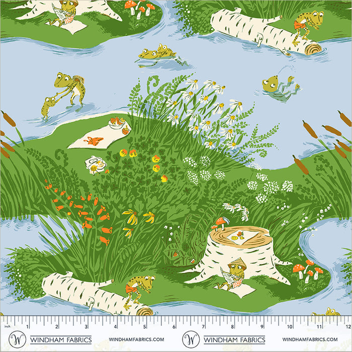 Heather Ross Favorites, Frog Pond in Medium Blue