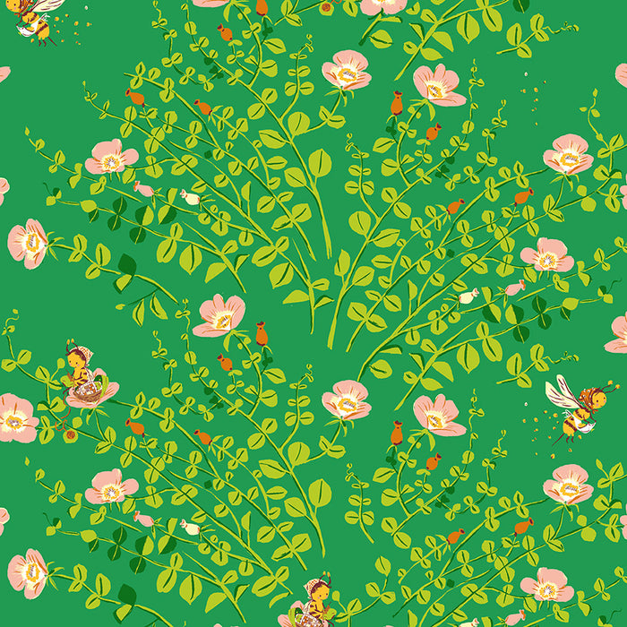 Heather Ross Favorites, Nanny Bee in Jade