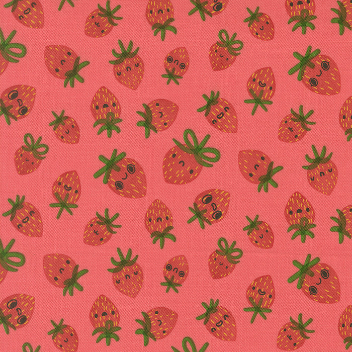 Funny Valentine - Strawberries in Coral - Lizzy House
