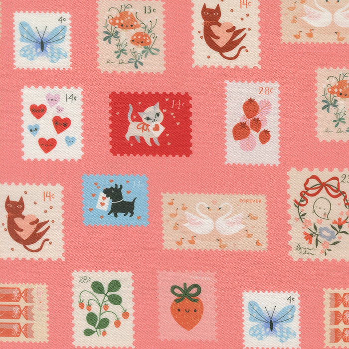 Funny Valentine - Stamps in Coral - Lizzy House