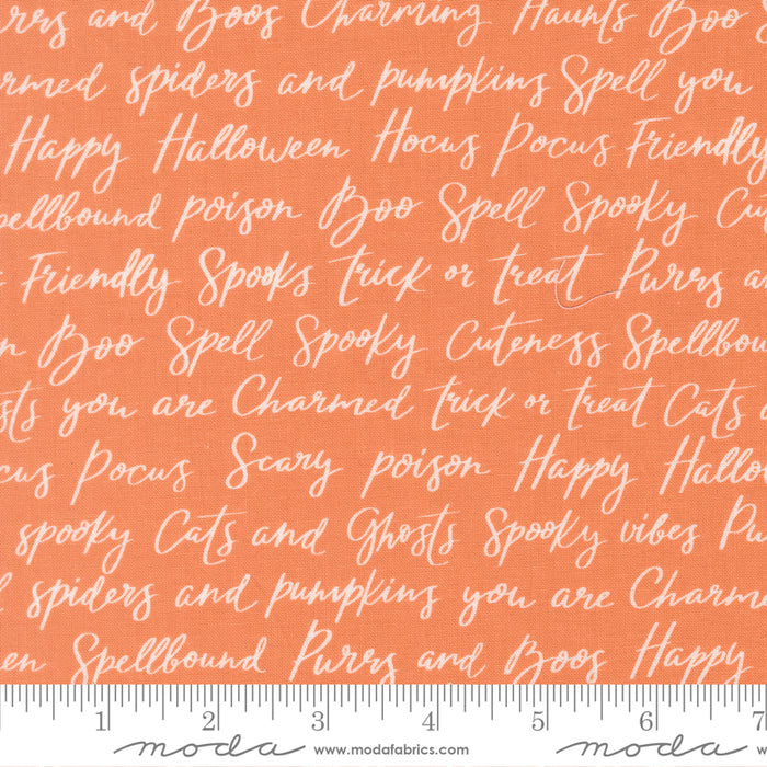 Purrs and Boos, Happy Halloween Lettering in Pumpkin