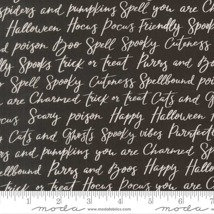 Purrs and Boos, Happy Halloween Lettering in Black Cat