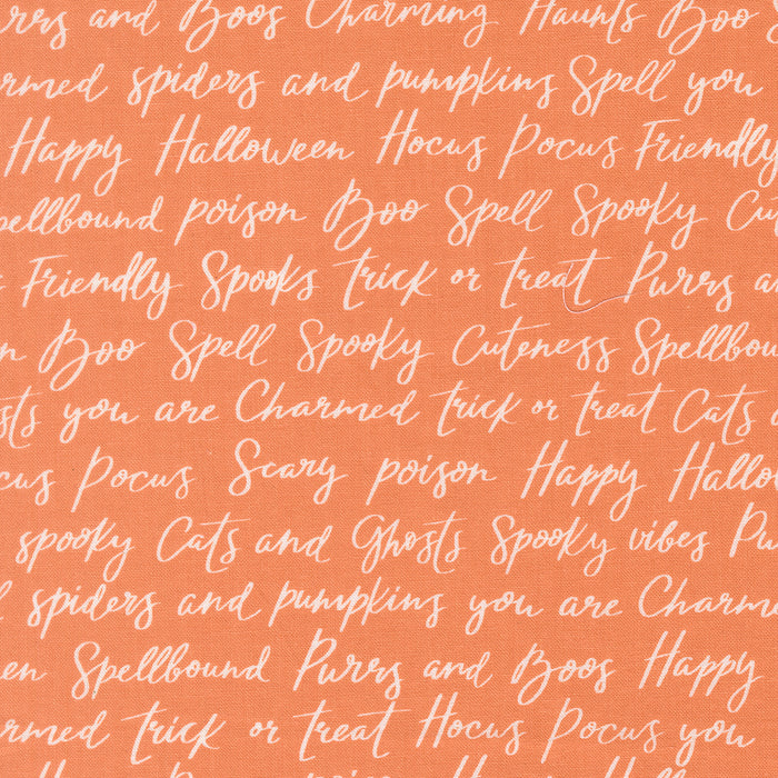 Purrs and Boos, Happy Halloween Lettering in Pumpkin
