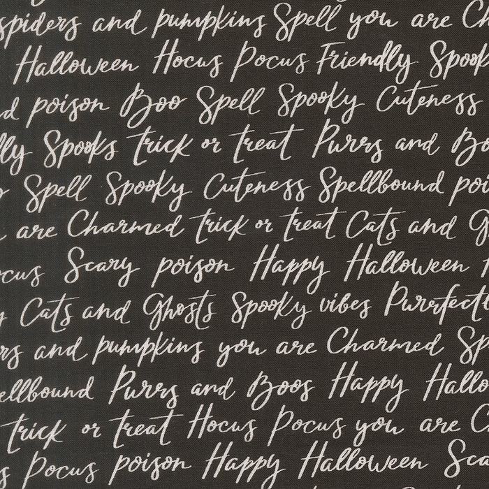 Purrs and Boos, Happy Halloween Lettering in Black Cat