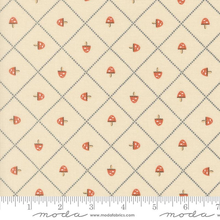 Nature's Sketchbook, Mushroom and Grid in Pearl
