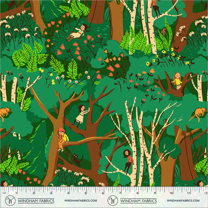 Heather Ross Favorites, Climbing Trees in Jade