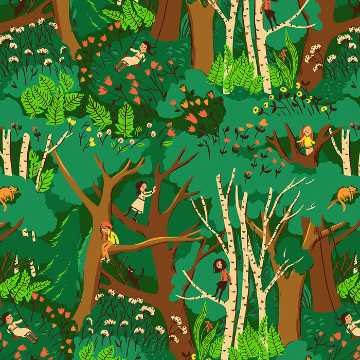 Heather Ross Favorites, Climbing Trees in Jade
