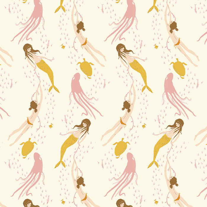 Heather Ross Favorites, Underwater Sisters in Blush-Pink