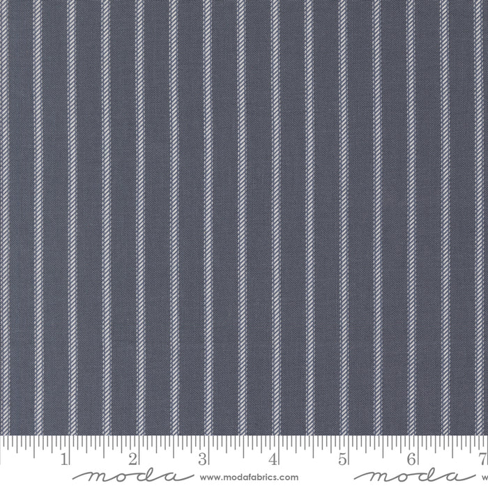 Sun-Drenched, Ticking Stripe in Indigo