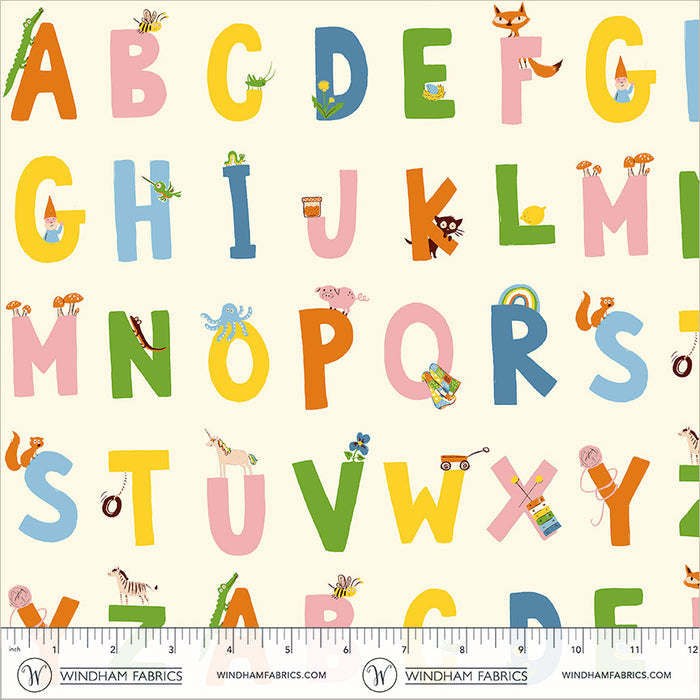 Heather Ross Favorites, Alphabet in Cream