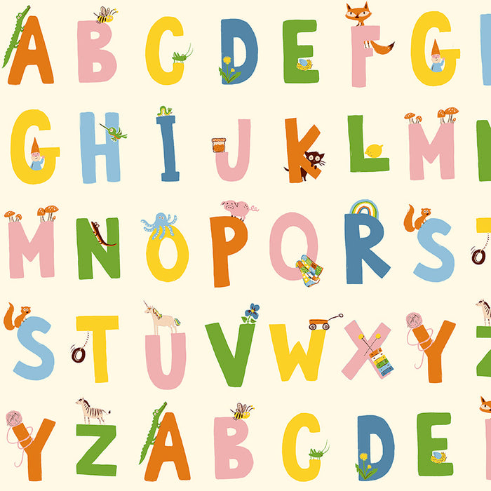 Heather Ross Favorites, Alphabet in Cream