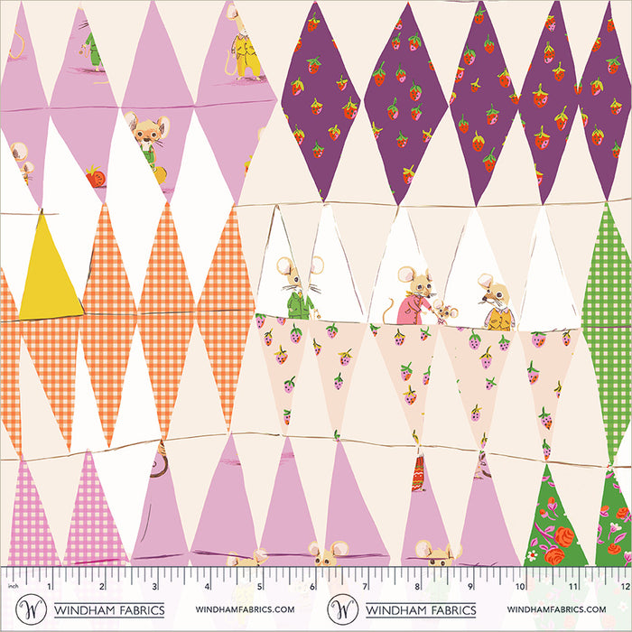Heather Ross Favorites, Trixie Collage in Blush