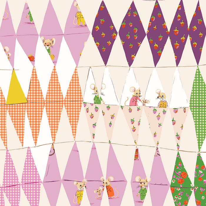Heather Ross Favorites, Trixie Collage in Blush