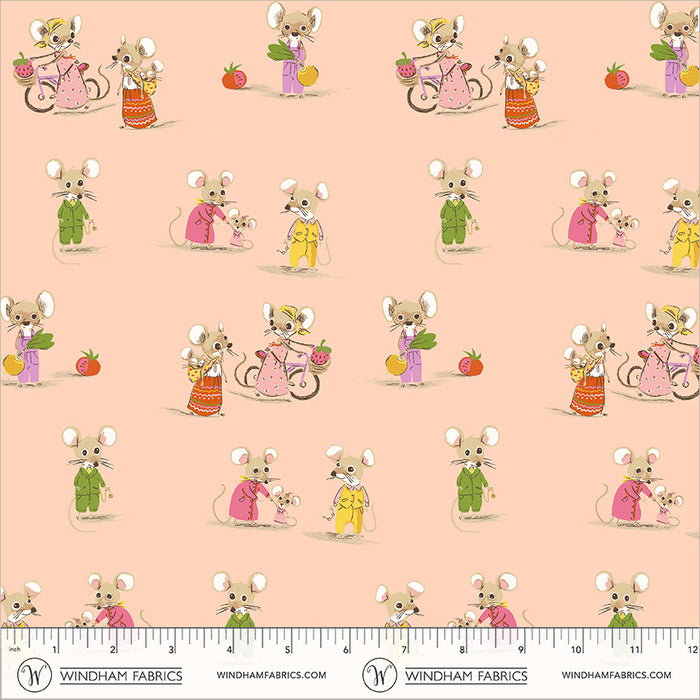 Heather Ross Favorites, Country Mouse/City Mouse in Blush