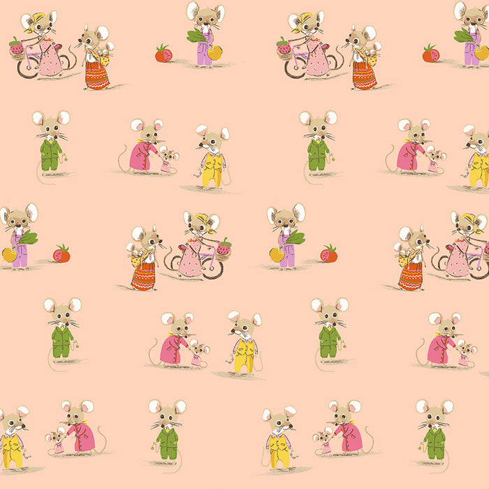 Heather Ross Favorites, Country Mouse/City Mouse in Blush