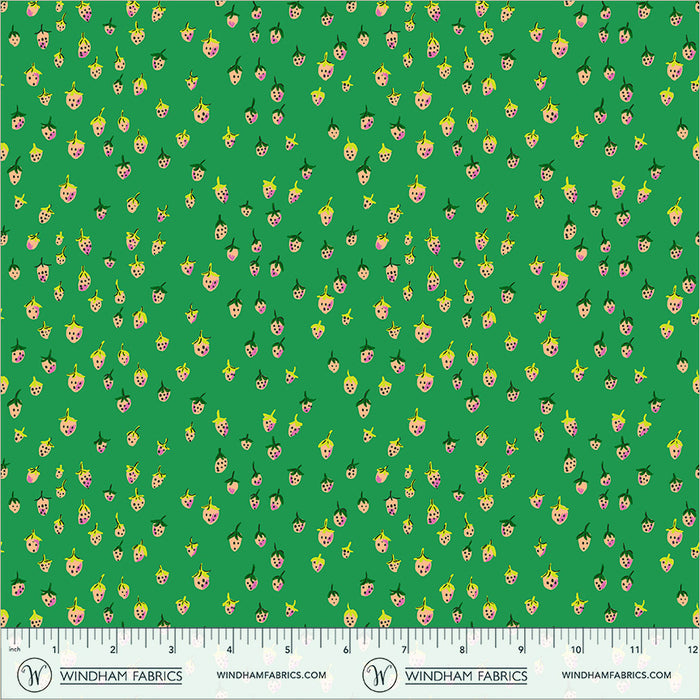 Heather Ross Favorites, Field Strawberries in Jade