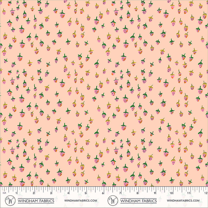 Heather Ross Favorites, Field Strawberries in Blush