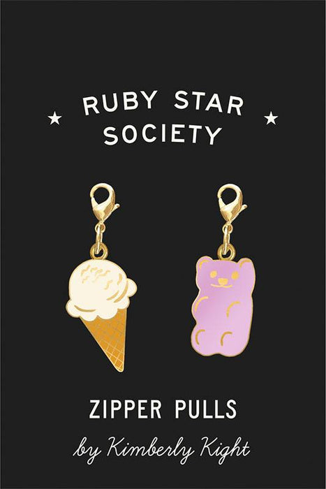 Ruby Star Society Zipper Pulls - Kimberly - Ice Cream & Gummy Bear