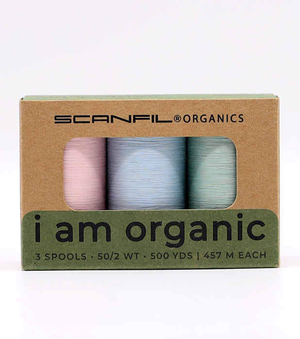 Scanfil Organic Cotton 3 Spool set - 50wt - Baby Pastels