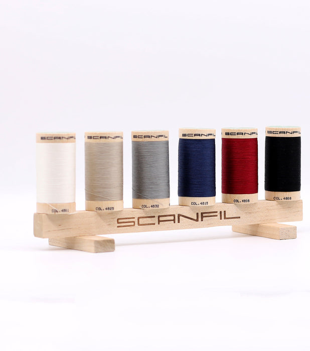 Scanfil Organic Cotton 6 Spool & Rack Set - 50wt - Neutrals