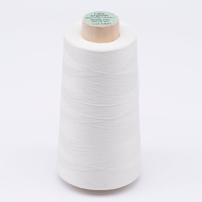 Scanfil Organic Cotton Thread - Cone - 50wt - 5000 yd - Coconut Milk