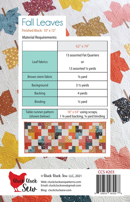 Fall Leaves quilt pattern by Cluck Cluck Sew