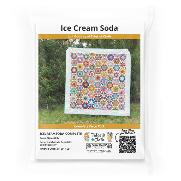 Ice Cream Soda EPP kit by Tales of Cloth - includes acrylic templates + papers