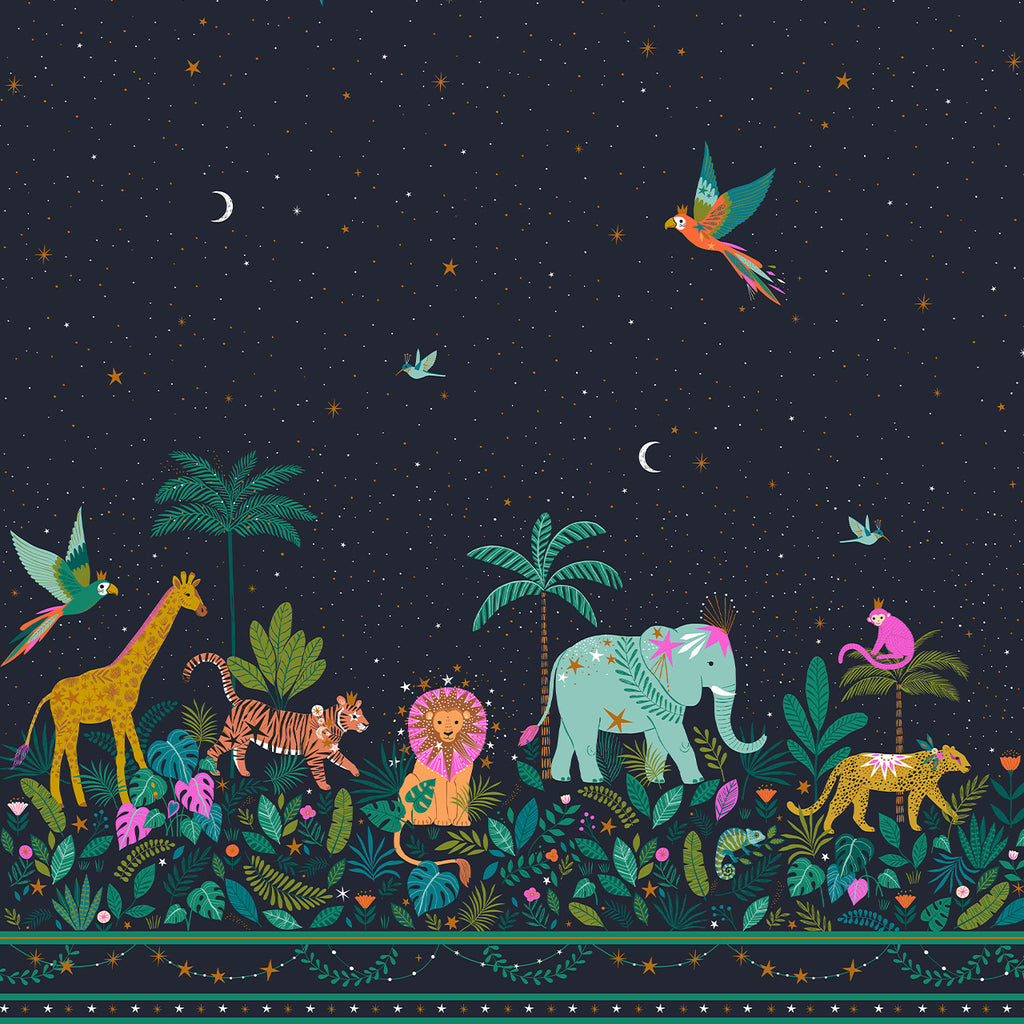 Jungle Luxe, Double Border in Midnight