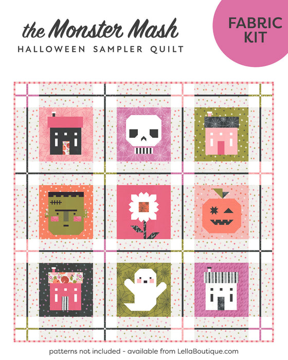 Monster Mash Halloween Sampler quilt kit featuring Hey Boo fabric