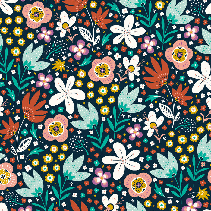 Magical Meadow, Meadow Floral in Navy