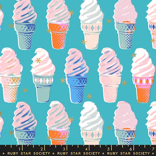 Best Day Ever, Ice Cream in Turquoise Metallic