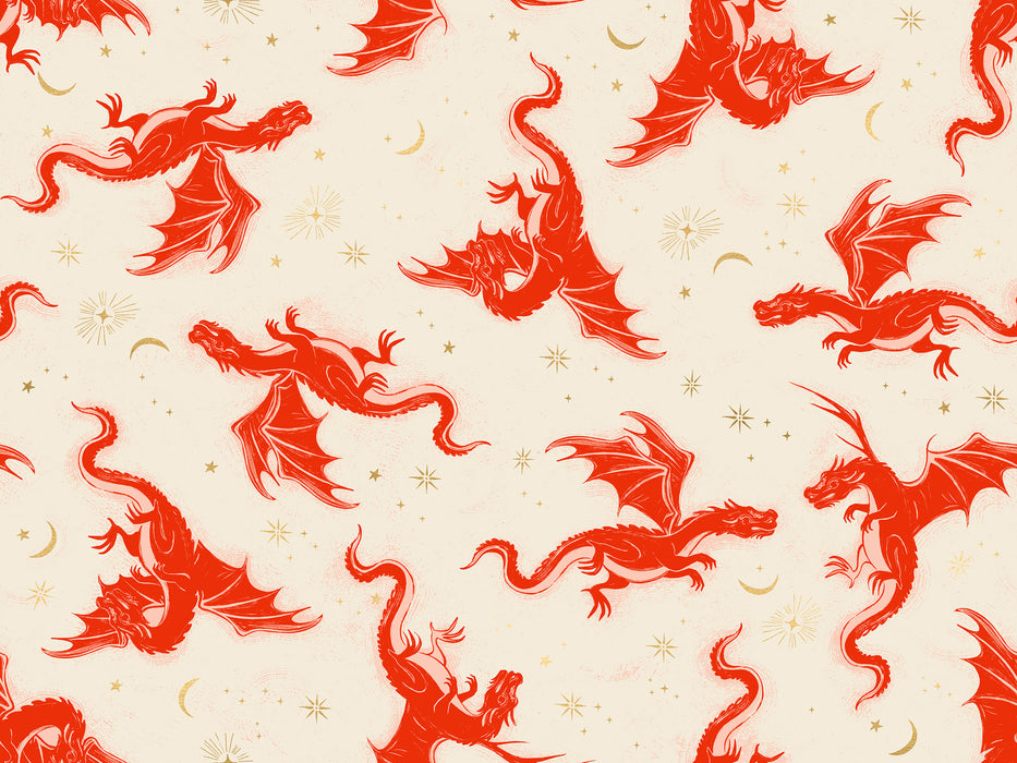 Fireglow, Etched Dragons in Dark Ruby