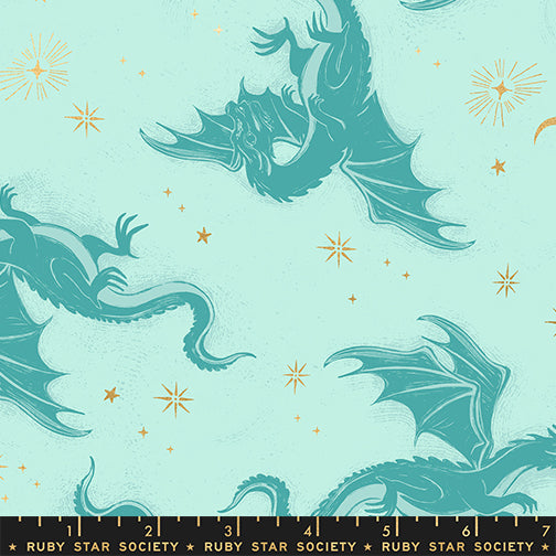 Fireglow, Etched Dragons in Mint Metallic