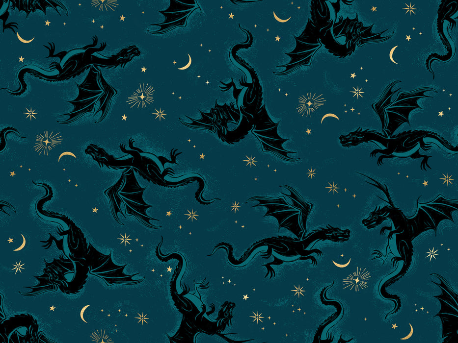 Fireglow, Etched Dragons in Galaxy Metallic