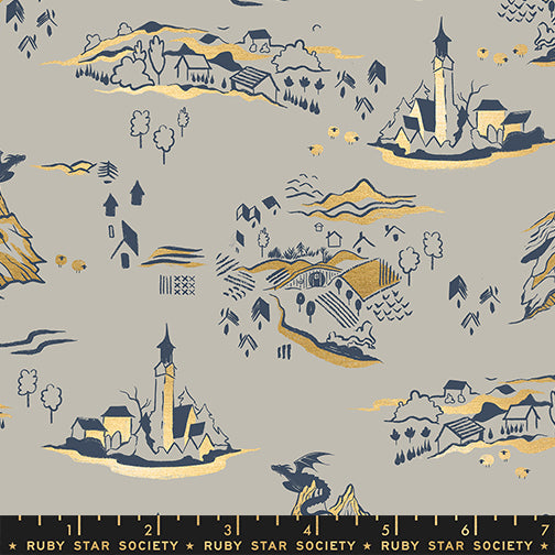 Fireglow, Mountain Town in Oyster Metallic