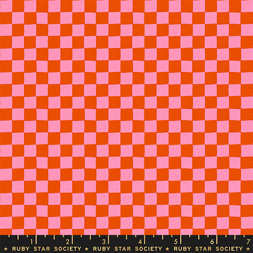 1-800-Calico, Block Print in Warm Red