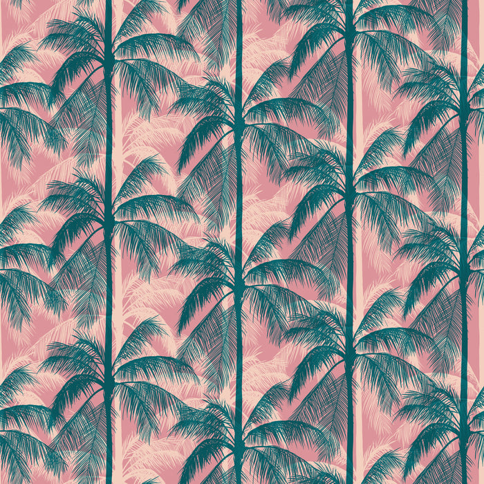 Poolside Too, Poolside Palms CANVAS in Plum