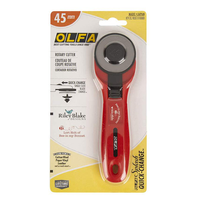 Olfa Quick-Change 45mm Rotary Cutter - Red Lori Holt Edition