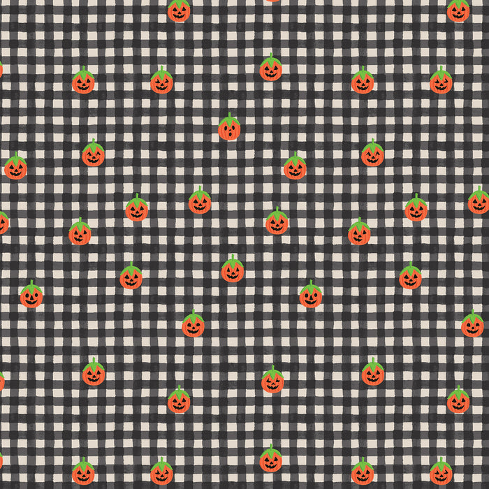 Halloween III, Pumpkin Gingham in Black