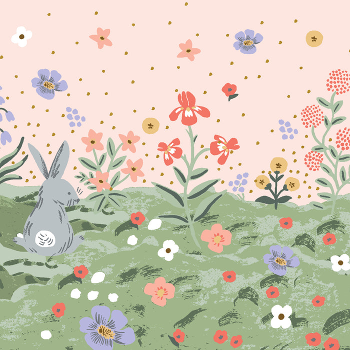 Easter II, Spring Meadow in Pink Metallic