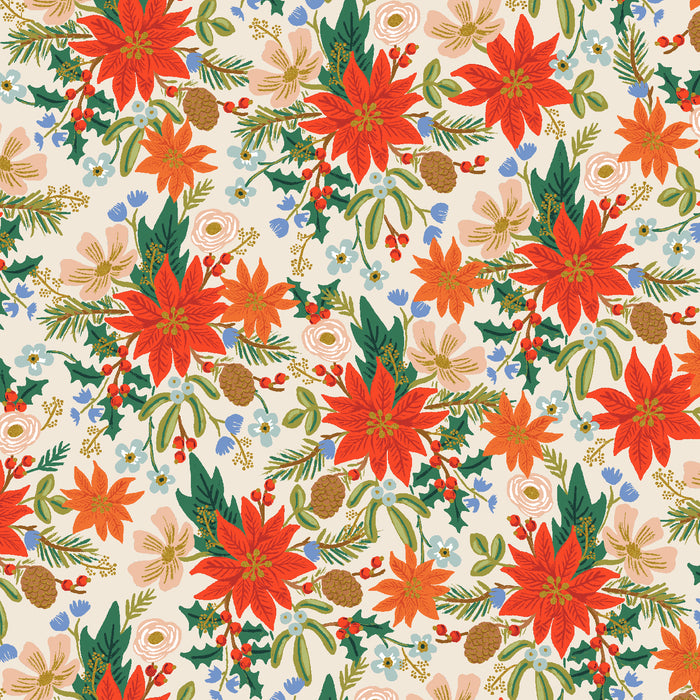 Holiday Classics II, Poinsettia Bouquet in Cream Metallic