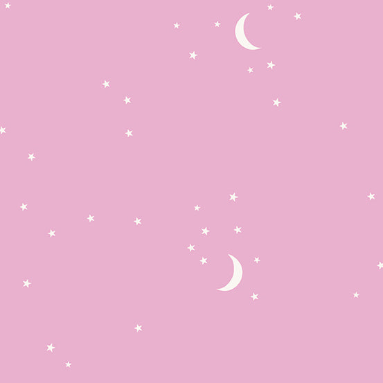 Moon and Stars in Pink