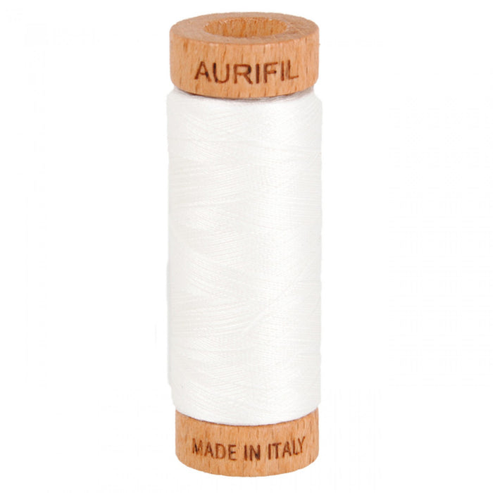 Aurifil 80wt Cotton Mako thread (300-yard spool) - Natural White
