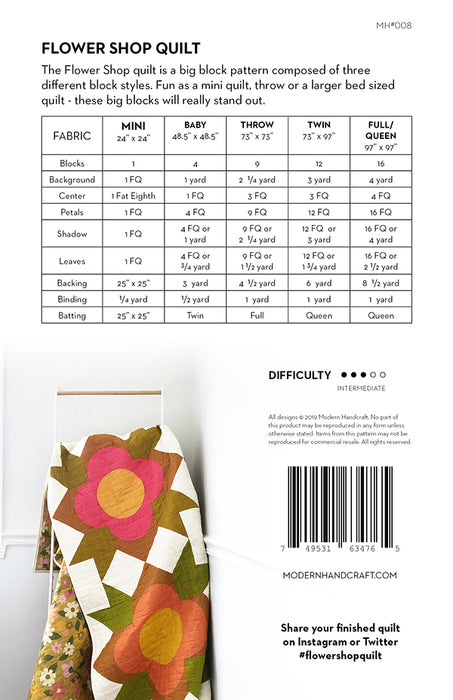 Flower Shop quilt pattern by Modern Handcraft