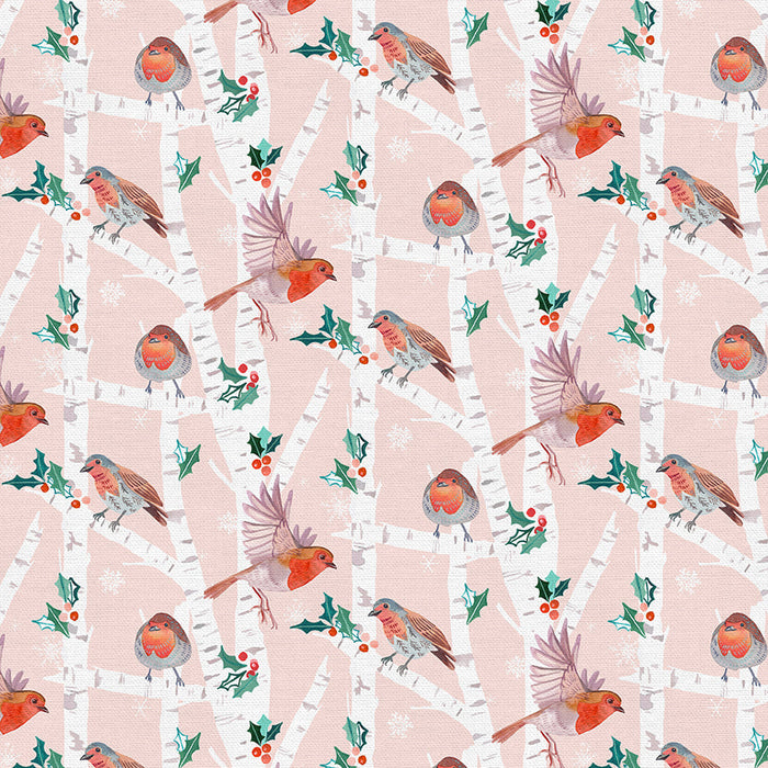 Mod Christmas Birds, House Finch - SOLD BY THE YARD